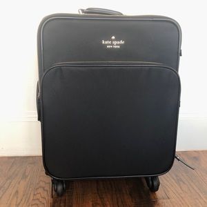 kate spade black nylon rolling carryon suitcase